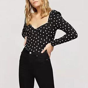 Miss Selfridge Polka-dot Corset Bodysuit